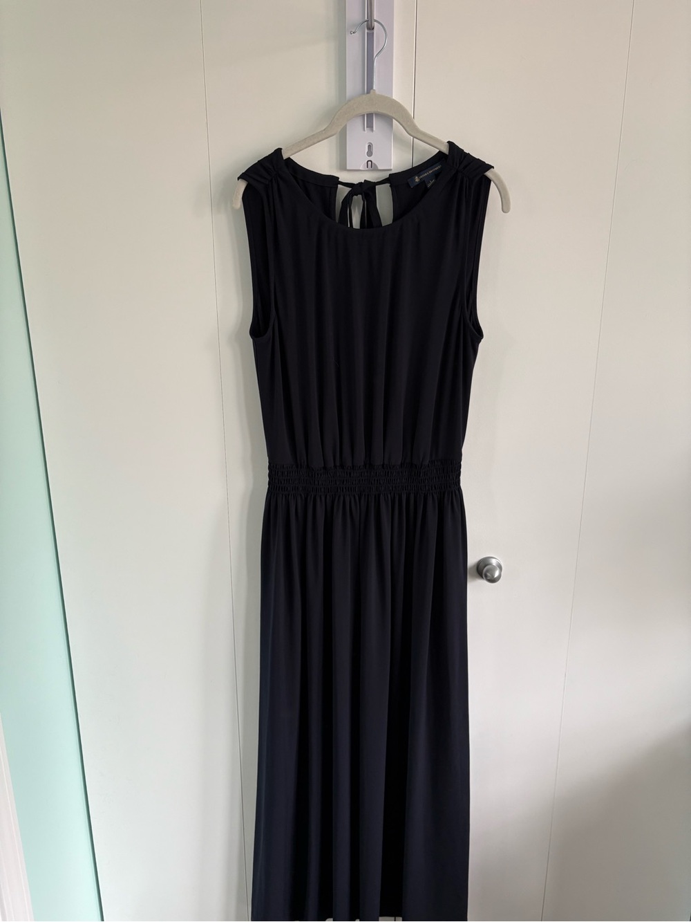Brooks Brothers Black Sleeveless Maxi Dress with Back Tie